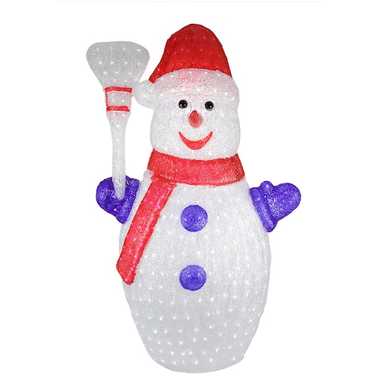 4ft. Pre-Lit Red &#x26; White Snowman Christmas Outdoor D&#xE9;cor